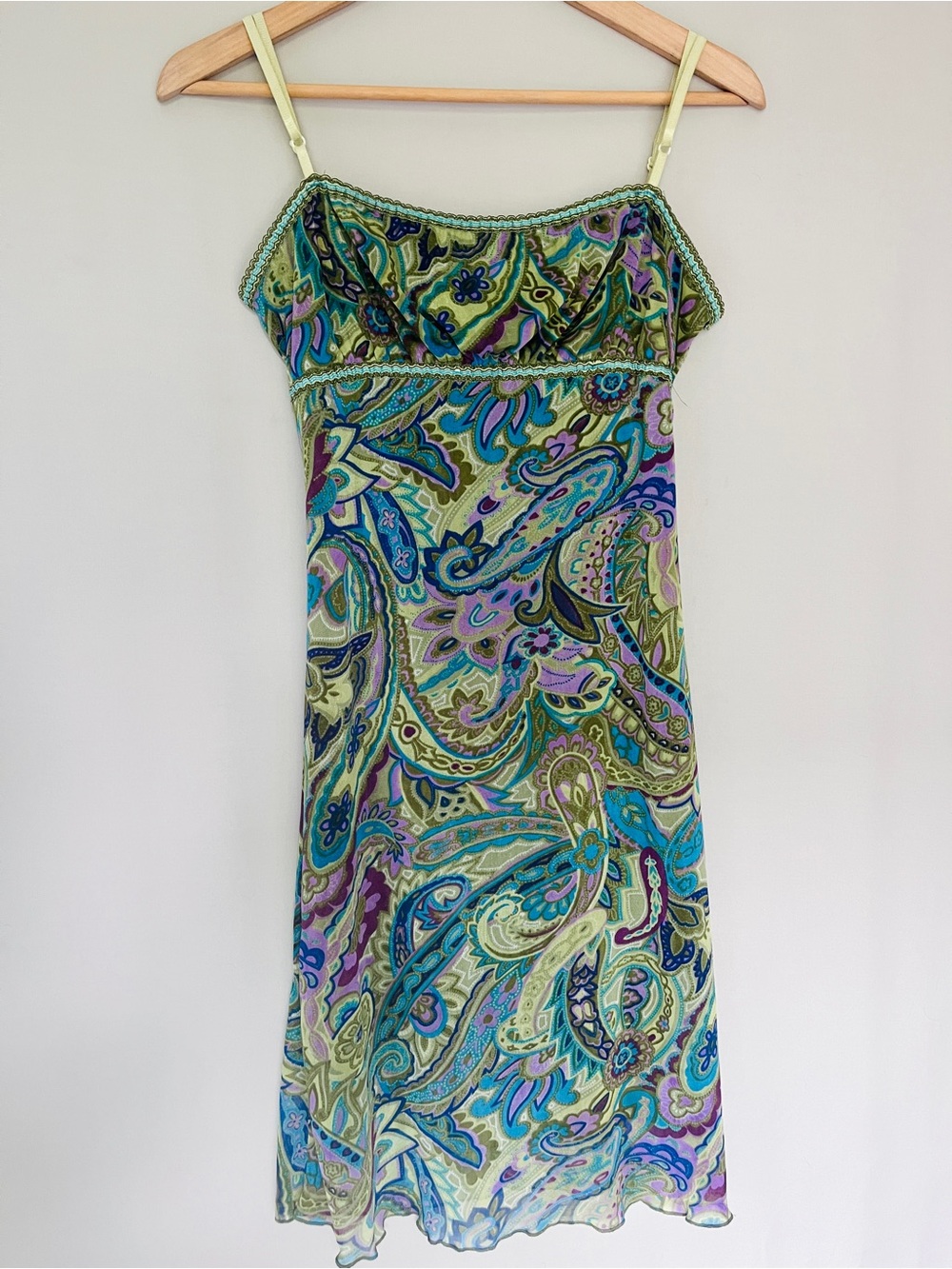 To the Max Paisley Midi Slip Dress in Green, Blue & Purple